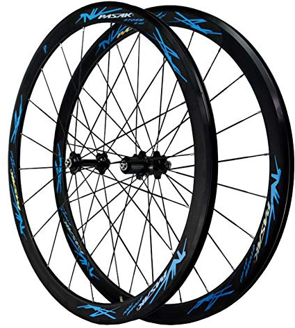 DYSY 700C Rennrad Radsatz 40 mm Fahrrad Räder Felge Aluminiumlegierung versiegelte Kugellager Nabe 24 Loch für 7/8/9/10 Gang Felge (Farbe: Weiß)