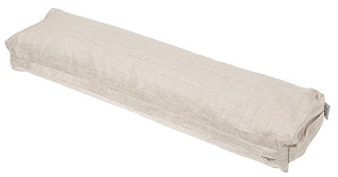 Handelsturm Buchweizen Kissen Bolster mit abnehmbarem Bezug aus hochwertigem ungebleichtem Leinenstoff, mit Trageschlaufe. Perfekt für Yoga und als Stützkissen, Pranayama Kissen Prop. 60x15x10cm