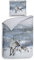 Heckett & Lane Mako-Satin Bettwäsche 135x200 Doriane White Hirsch Winter Bäume