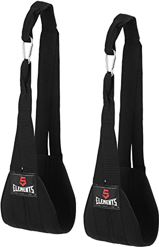 5 ELEMENTS Premium Bauchmuskelschlaufen Ab Straps Slings Armschlaufen Bauchtraining Klimmzugstange Bauchtrainer Fitness für Tür Reck und Turnstange - Qualität und Dauerhaft