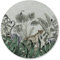 Wallepic Sticker Kreis Wilde Tiere Leopard Lemur Tukan Blätter Tropische Pflanzen Dschungel Natur Aufkleber Wandtattoo für Wohnzimmer Kinderzimmer Br. 100cm x Hö. 100cm