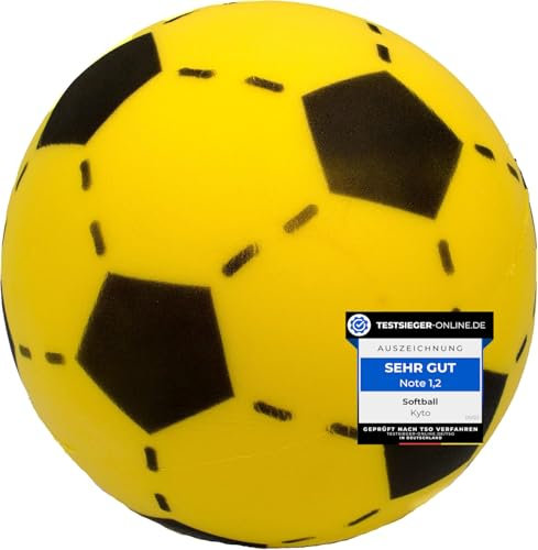 Softball 20 cm Schaumstoffball Kinder Fußball weicher Ball Indoor & Outdoor (Einzeln) (1 Ball, gelb)
