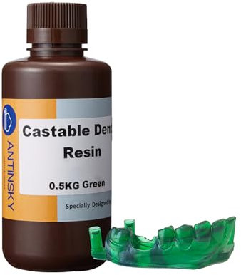 Antinsky Gießbares Dental harz für DLP LCD UV-härtendes Harz 3D Drucker 405nm Vollständige Verbrennung Hohe Präzision Breite Kompatibilität 500g Grün