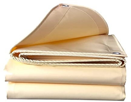 Beige Plane, wasserdichte, strapazierfähige Abdeckplane, 0,4 mm Dickes PVC-Überdachungszelt mit verstärkten Ösen, Schutzvordächer (Size : 1x1m)