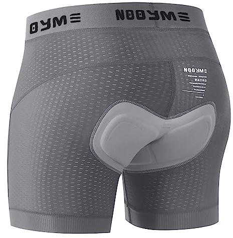 NOOYME Fahrradhose Herren Radunterhose Herren Schnelltrockende Radlerhose Herren mit Sitzpolster 4D Atmungsaktive Fahrradunterhose Herren Gepolstert Elastische Radhose Herren RauchGrau M