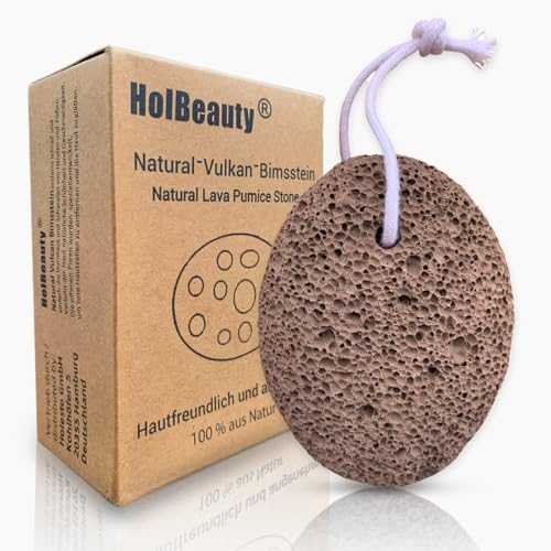 HolBeauty® Bimsstein Fußpflege - Hornhautentferner - Natur Lavastein - Bimsstein Hornhaut Entferner - Natur Pumice Stone - Callus Remover - Lavasteine für Füße und Hände - Dunkelgrower