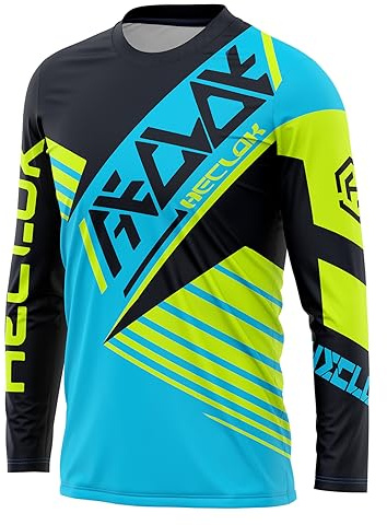 Herren Radtrikot Fahrradtrikot Langarm, Fahrradbekleidung Motocross Jersey Langarm MTB T-Shirt, Atmungsaktive Cycling Jersey,MTB T-Shirt Downhill Cycling Jersey Quick-Drying