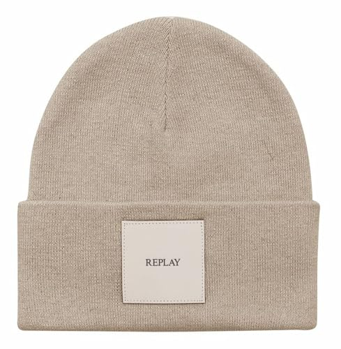 Replay Unisex Ax4167 Beanie-Mütze, 0103 Fog, Einheitsgröße EU