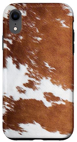 Brown Spots Cow Hide Skin Pattern Farm Animal Lover Graphic Case for iPhone XR
