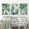Uixxducc 3er Set Premium Poster Set, Bilder Set Pflanzen Blätter Kaktus, Moderne Grüne Pflanzen Wandbilder Wandeko für Wohnzimmer Schlafzimmer, ohne Bilderrahmen (ABC,21x30cm)