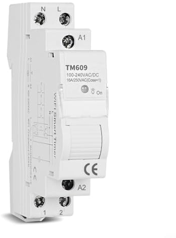 HpLive Zeitschaltuhr, Schaltuhr Hutschiene TM609 WiFi Smart Timer Schalter für Tuya APP Wireless Rail Timer Schalter AC100-240V