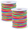 Elastische Faden Perlenschnur Gummiband, Schmuckherstellung Schnur Gummikordel, Regenbogen Farbe Stretch Schnur Bastelschnur Perlen Kordel für DIY Schmuck (2p-1.5mm/65M)