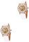 DEARMAMY Montre Mécanique Automatique pour Femme - Montre-Bracelet Blanche à 2 Pièces