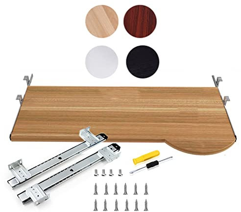 SFNIOKFG Ergonomic Desk Extender Tray 60/70X26Cm Height Adjustable Under Desk Keyboard Tray - Fits Computer Keyboard Mouses/Walnut/60 * 26Cm