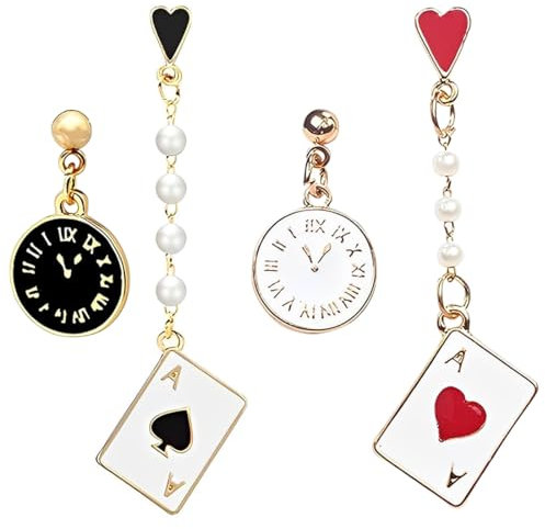 CPJJ 2 Paar Hypoallergene Poker-Ohrringe Für Frauen,Mädchen,Glücksspiel,Casino,Schmuck,Geschenk