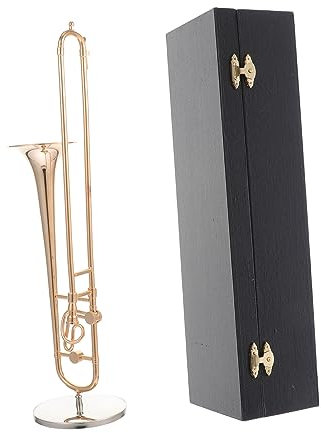 RORPOIR Kupfer Posaunenmodell Posaunenornament Für Indoor Desktop Dekor Kleines Instrument Modell Instrumenten Dekoration Für Zuhause Und Büro