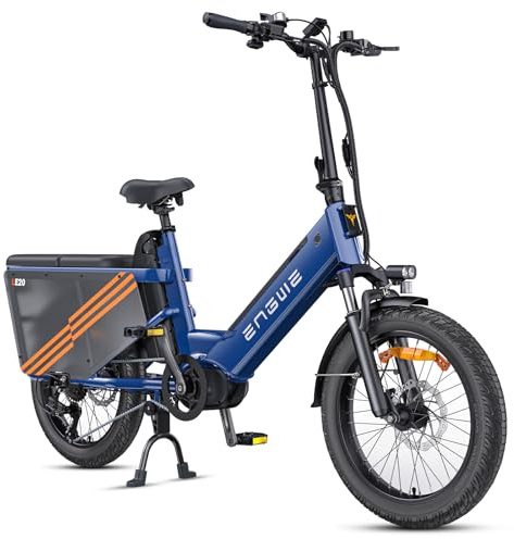 ENGWE E Bike für Erwachsene, Ebike mit 250W 100Nm Mittelmotor, E-Bike mit APP Verfolgung, Elektrofahrrad 25KM/H mit 48V 19.2AH/38.4AH Herausnehmbare Akku bis 180/350KM, LE20 Cargo