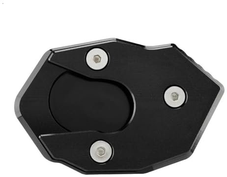 AESRTMJ Für Kawasaki Z900 Z800 Z650 Z300 Z250 Z1000/R ER6N ER6F Motorrad-Ständer Seitenständer Vergrößerungsfußpolster Verlängerungsplatte(SCHWARZ)