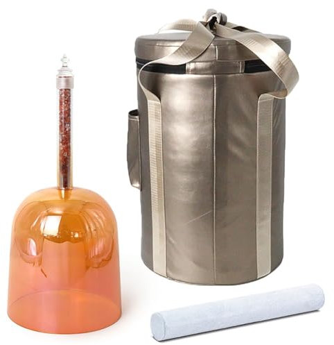 YLFFFZXK Bol Chantant en Cristal à poignée colorée avec étui de Transport et maillet, Bol sonore Chakra en Quartz Orange (432 Hz, 8 C)