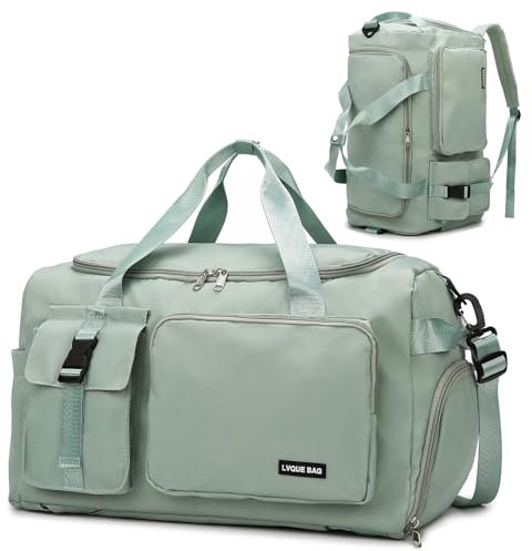 Suweir Sporttasche Damen Herren 42L Reisetasche mit Schuhfach Nassfach Wasserdicht Trainingstasche Travel Duffle Bag mit Rucksack Weekender Schwimmtasche Fitnesstasche für Reisen, Fitness, Sport