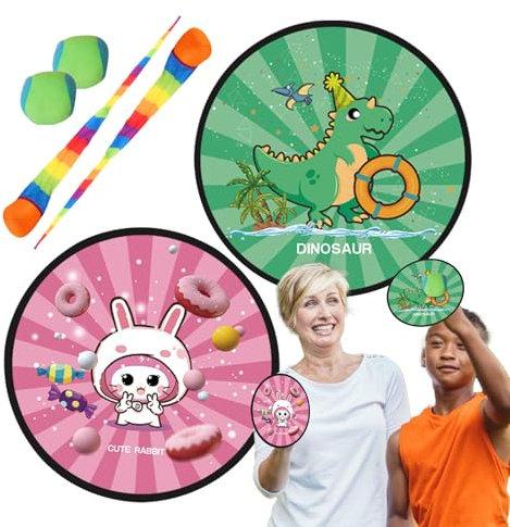 Generisch Toss and Catch Ball Set | Paddles and Sticky Balls | Playground Equipment | Paddle Tennis Toy for Sports, Family Gathering, Boost Hand Eye Coordination Exercise, Outside Activity