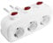 Steckdosenadapter mit 3 horizontalen Steckdosen und 3 unabhängigen Schaltern - Mehrfachstecker für die Wand - Mehrfachsteckdose ohne Kabel - Weiß