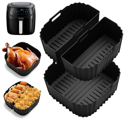 3 in 1 Air Fryer Zubehör für Russell Hobbs XXL 8 L 8,3 L/Philips 2000 Serie 6,2L (NA230/00), Airfryer Silikonform Heißluftfritteuse Wiederverwendba Silikon Einsatz anstelle Backpapier