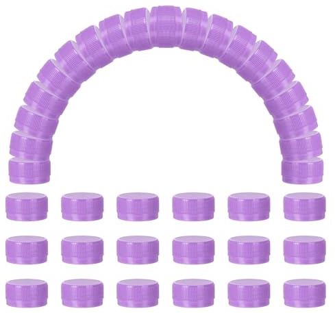 sourcing map 100pcs Plastic Bottle Caps, 30mm Bottle Screw Lid Top Water Bottles Top Cap for DIY Development Imagination Intelligence Craft Scrapbook Creative Gifts, Light Purple