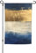 Bandera de jardín con estampado de color azul y blanco dorado de doble cara para decoración exterior