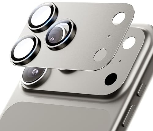 Hoerrye für iPhone 17 Pro Max Kameraschutz - [12FT Zersprungsicher Militärqualität] [Starke Adsorption] Metall 9H+ gehärtetes Glas Kamera-Display Vollschutzabdeckung Hülle-kompatibel, Grau