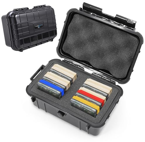 CASEMATIX Game Case Holder Compatible With Gameboy Color and Original Gameboy Cartridges, Fits 18 Game Boy Games In Waterproof Impact Resistant Carrying Case With Foam Game Holders