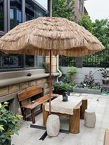KANBUN Table du marché extérieur de la Paille de Patio de Jardin inclinable de 7,8 Pieds Rounds Chauffe