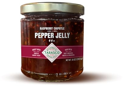 TABASCO® Pepper Jelly Frambuesa Chipotle – Tarro de Cristal 283 g – Mermelada Dulce y Picante para Cocinar, Mojar y Glasear, Vegana y Sin Gluten