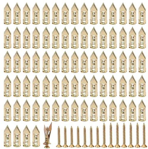 160 Stück Selbstbohrer Trockenwand Ankersatz, kein Bohrer erforderlich | 80 Sets Expansion Befestigungen mit Schrauben für Gipskarton, Hohlwand, Holz, Isolierplatte, Decke