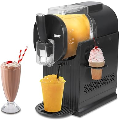 UNOLD 2in1-Slush- & Softeismaschine Sofia – Softeis & Slushies ohne Vorgefrieren in 30 min dank Kompressor – 2L Kapazität, 5 Automatik-Programme & Waffelhalter - einfache Reinigung