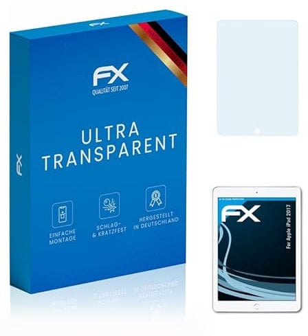 atFoliX Schutzfolie kompatibel mit Apple iPad 2017 Folie, ultraklare FX Displayschutzfolie (2X)