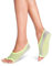 Tucketts Womens Pilates Yoga Toe Socks, Toeless Non Slip Skid - Ballerina Style (Grau Limette)