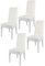 t m c s Tommychairs - 4er Set Moderne Stühle Luisa für Küche und Esszimmer, robuste Struktur aus lackiertem Buchenholz Farbe Weiss, Gepolstert und mit weissem Kunstleder bezogen