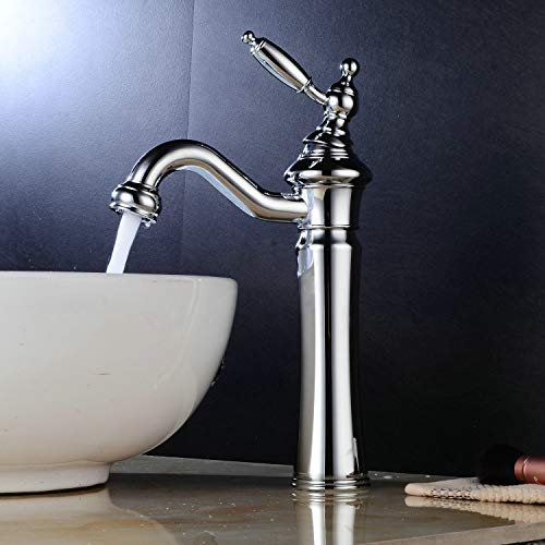 Waschtischarmaturen Bad Waschbecken Wasserhahn Chrom Hohe Körper Einhand Einlochmontage Messing Leekayer,LK6301Hg
