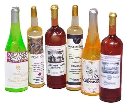 Melody Jane Dolls House Selection of Wine Bottles Miniature Bar Pub Dining Room Accessory