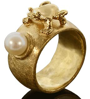 eigen-schmied-design Goldschmiede Froschring Frosch mit Perle, Goldschmiedearbeit, massive Arbeit, TOP Qualität, Schmuck Handmade, Frosch, Perlenring, Goldring, Silberring vergoldet