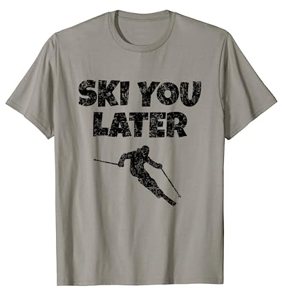 Ski you Later (Vintage/Schwarz) Skifahrer T-Shirt