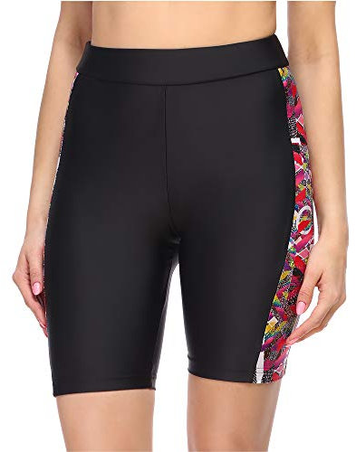 Merry Style Short Boxer Culotte de Bain Vêtement été Femme MS10-331 (Noir/Motif4, 38)