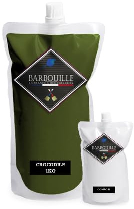 Peinture Résine Vert Crocodile - Résine Epoxy Bi-Composants - Effet Brillant - Peinture Mur, Plafond, Boiserie, Carrelage & Métal - Lessivable - COV A+ - Fabriquée En France - 750 ml - BARBOUILLE