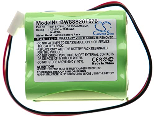 vhbw 1x Batterie Remplacement pour ESP/Marmitek 11AAAH6YMX, GP150AAM6YMX, GP220AAM6YMX pour système d'alarme (2000mAh, 7,2V, NiMH)