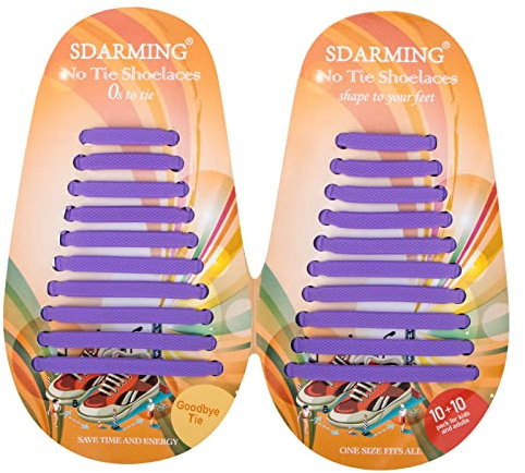SDARMING Schnürsenkel ohne Binden für Kinder und Erwachsene, Elastische Silikon Schnürsenkel für Sportschuhe, Wasserdichte Schleifenlose Schuhbänder für Laufschuhe