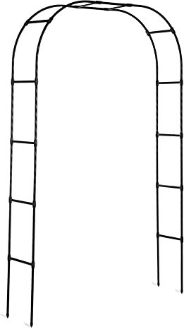 GEREP Selbstversammlung Rosenpavillon Eisen, Torbogen Rankhilfe für Kletterpflanzen, Garten, dekorativer Rankpavillon/Schwarz / W1.8×H2.4m
