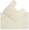 Allure Luxury Two Piece Bath & Toilet Mat Set, Non-Slip, Deep Pile Soft & Absorbent Microfibre, Quick Dry, Easy Care (Cream)