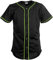 Pullonsy Baseball-Trikot für Herren, mit Knöpfen, Netzstoff, bestickt, Teamname und -nummern, S-8XL, Limettengrün, gestreift, einfarbig, 3X-Groß