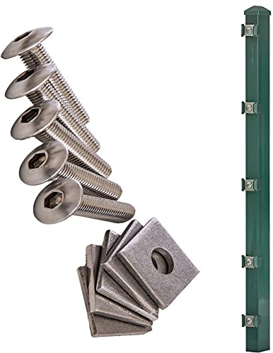 Einzelne Zaunpfosten/Eckpfosten Moosgrün RAL 6005 (Kurzpfosten ohne Leiste, Höhe 1,03m)